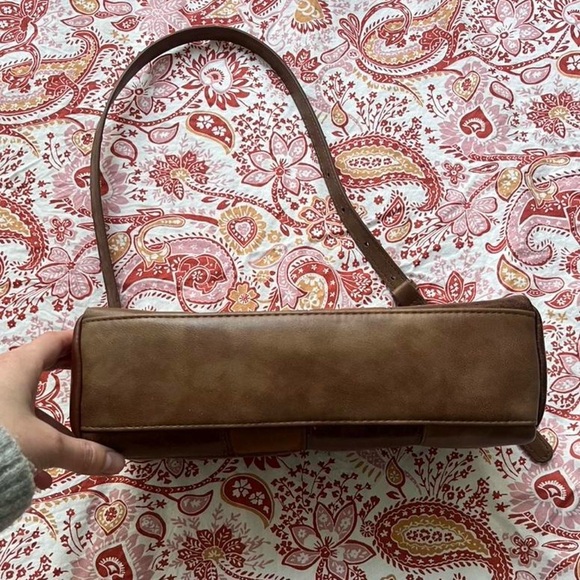 Brown Leather Patchwork Shoulder Bag - Picture 3 of 6